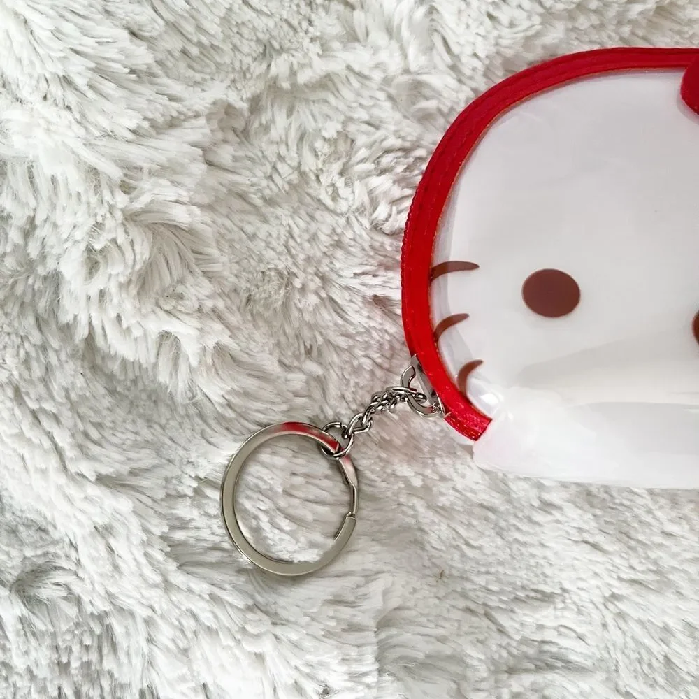 Sanrio Red Hello Kitty Transparent Keychain Bag